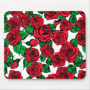 Mousepad padrão Rosa vermelha