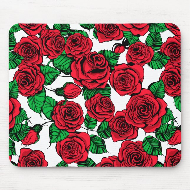 Mousepad padrão Rosa vermelha (Frente)