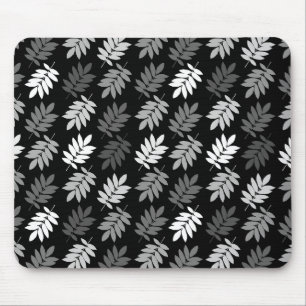 Mousepad Padrão Rpt Folha de Idoso Preto Branco Cinza