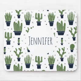 Mousepad Padrão Rustic Dark Green Cactus Desert