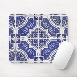 Mousepad Padrão Rustic Vintage - Azulejos Portugueses - Azu