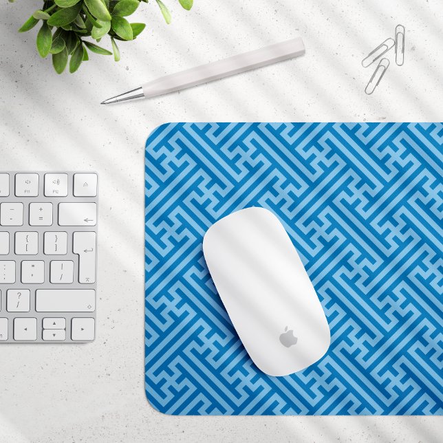 Mousepad Padrão Sayagata, japonês, azul e azul-bebê (Criador carregado)