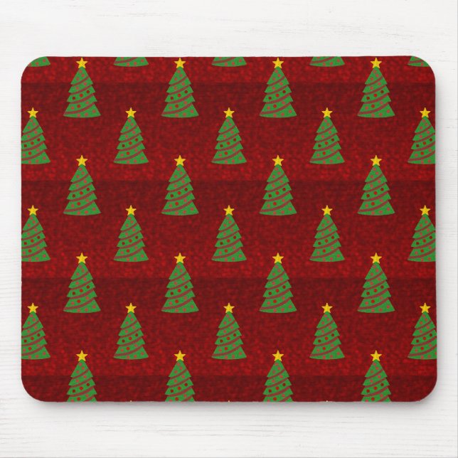 Mousepad Padrão sem costura com árvores de Natal (Frente)