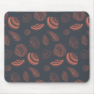 Mousepad Padrão sem costura com conchas marinhas