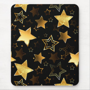 Mousepad Padrão sem costura com estrelas de Ouro