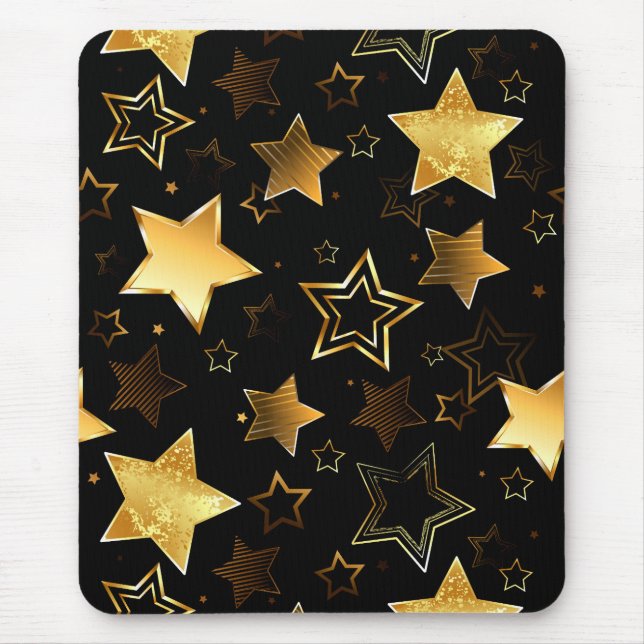 Mousepad Padrão sem costura com estrelas de Ouro (Frente)