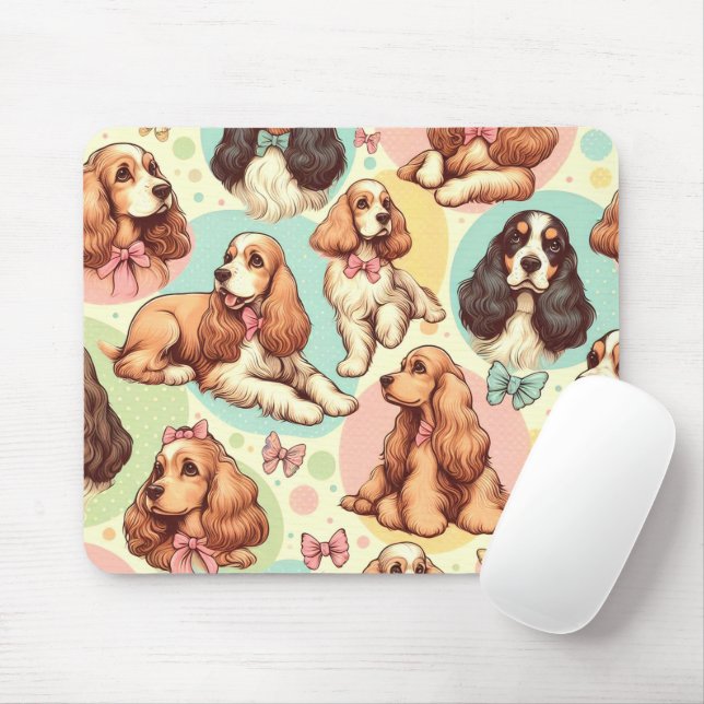 Mousepad Padrão sem costura do coquetel de safena (Com mouse)