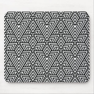Mousepad Padrão sem costura do triângulo de arte branca e p