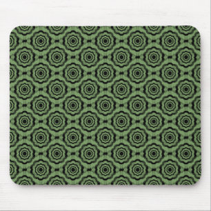 Mousepad Padrão Sem Costura Flor Verde Preta