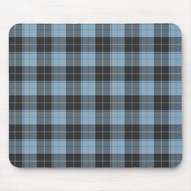 Mousepad Padrão simples de tartã em turquesa (Frente)
