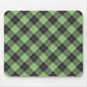 Mousepad Padrão simples de tartã em verde claro