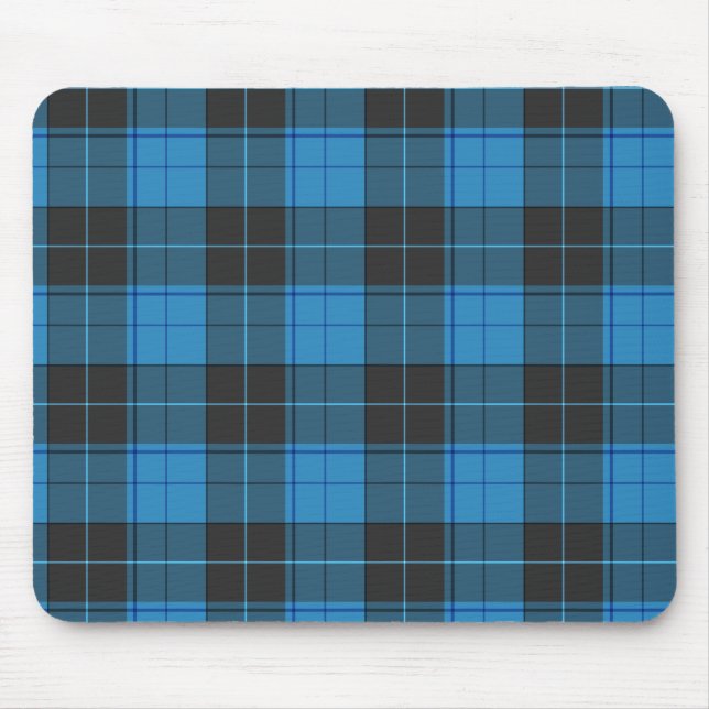 Mousepad Padrão simples de tartan em azul escuro... (Frente)