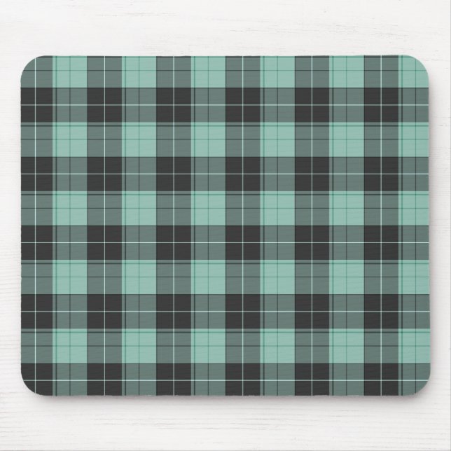 Mousepad Padrão simples de tartan em turquesa (Frente)