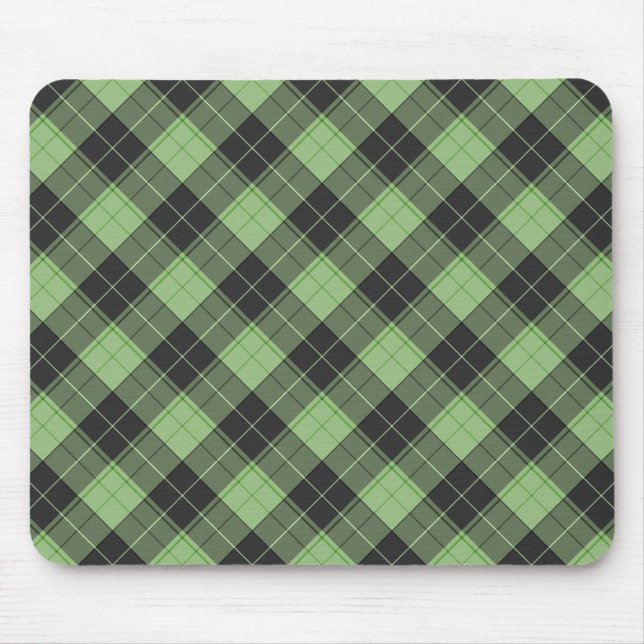 Mousepad Padrão simples de tartan em verde claro (Frente)