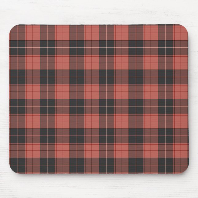 Mousepad Padrão simples de tartan em vermelho (Frente)