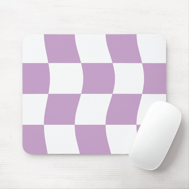 Mousepad Padrão Simples de Verificação de Luz Branca Púrpur (Com mouse)
