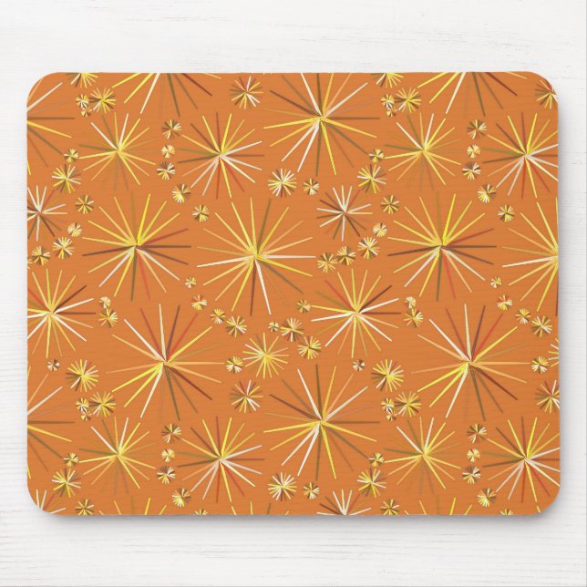 Mousepad Padrão Sputnik de meio século, Terracotta (Frente)