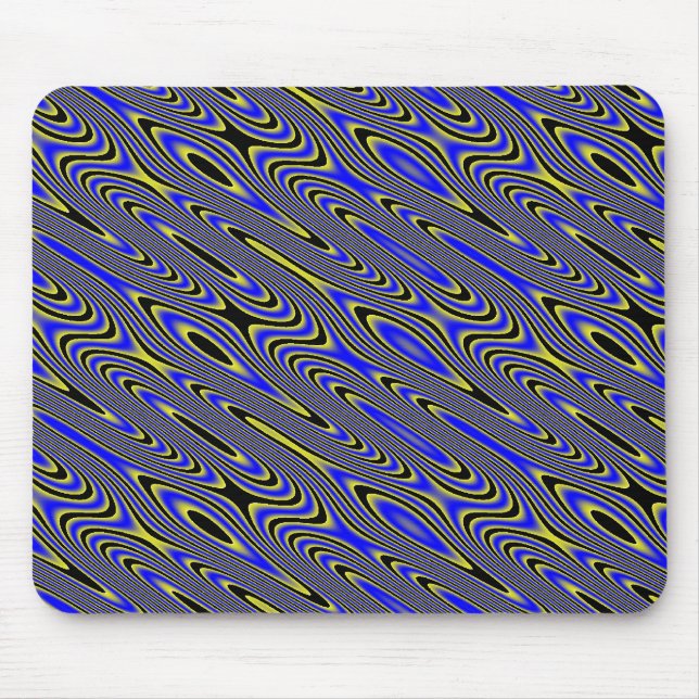 Mousepad padrão suave preto azul e amarelo (Frente)