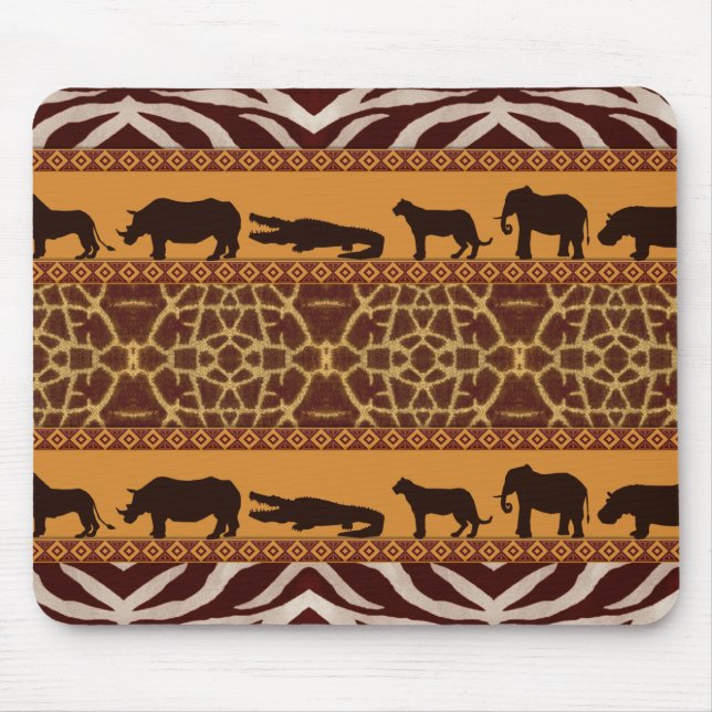 Mousepad Padrão Tribal Moderno de Girafa Africana Impressão (Frente)