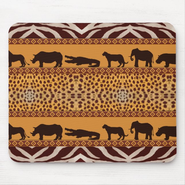 Mousepad Padrão Tribal Moderno de Guepardo Africano Impress (Frente)