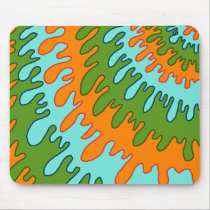 Mousepad Padrão Trippy Green Orange Liquid Stripe Y2K