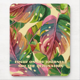 Mousepad Padrão Tropical de Verão Vibrante Texto Personaliz