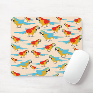 Mousepad Padrão Tropical Macaw Colorida