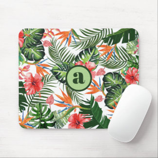 Mousepad Padrão Tropical Personalizado com Monograma