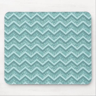 Mousepad Padrão Turquesa Glitter ZigZag