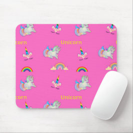 Mousepad Padrão Unicorn a rosa