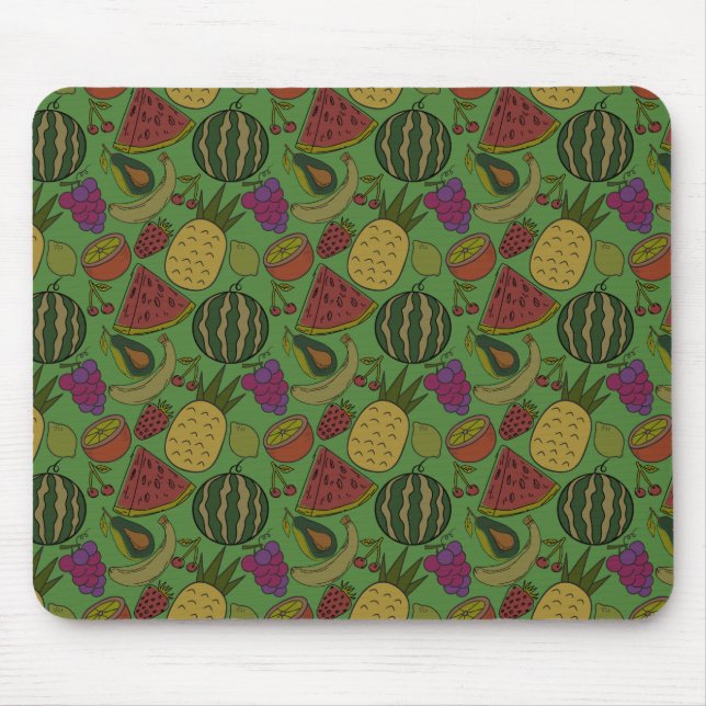 Mousepad padrão uniforme de fruta | Padrão da superfície da (Frente)