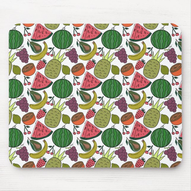 Mousepad padrão uniforme de fruta | Padrão da superfície da (Frente)