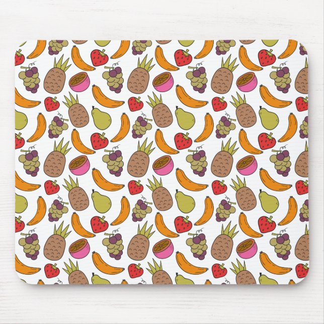 Mousepad padrão uniforme de fruta | padrão da superfície da (Frente)