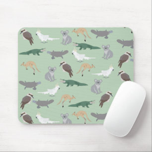 Mousepad Padrão Verde Eucalyptus - Animais Nativos Australi