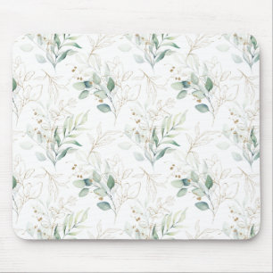Mousepad Padrão Verde Pastel Floral Verde