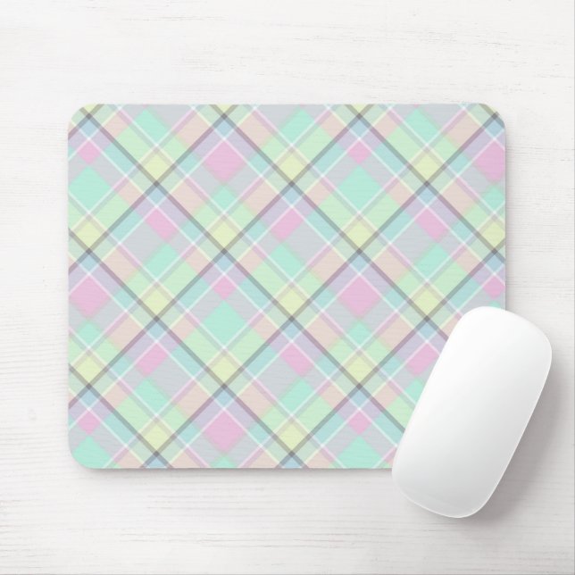 Mousepad Padrão verificado de cores de caramelo. (Com mouse)