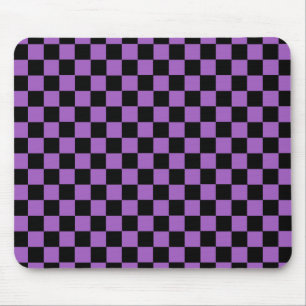 Mousepad Padrão verificado em lavanda e preto