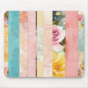 Mousepad Padrão Vintage Watercolor Floral Abstrato (17)