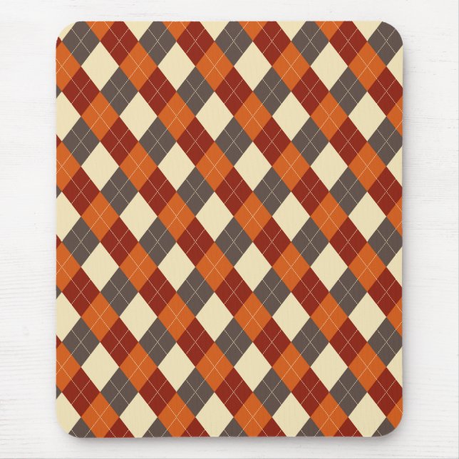 Mousepad Padrão xadrez de outono (Frente)