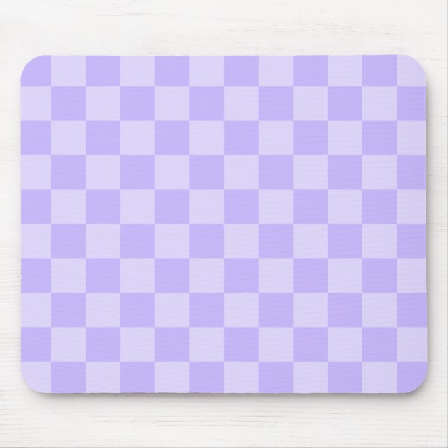 Mousepad Padrão Xadrez Lavanda Monocromático (Frente)