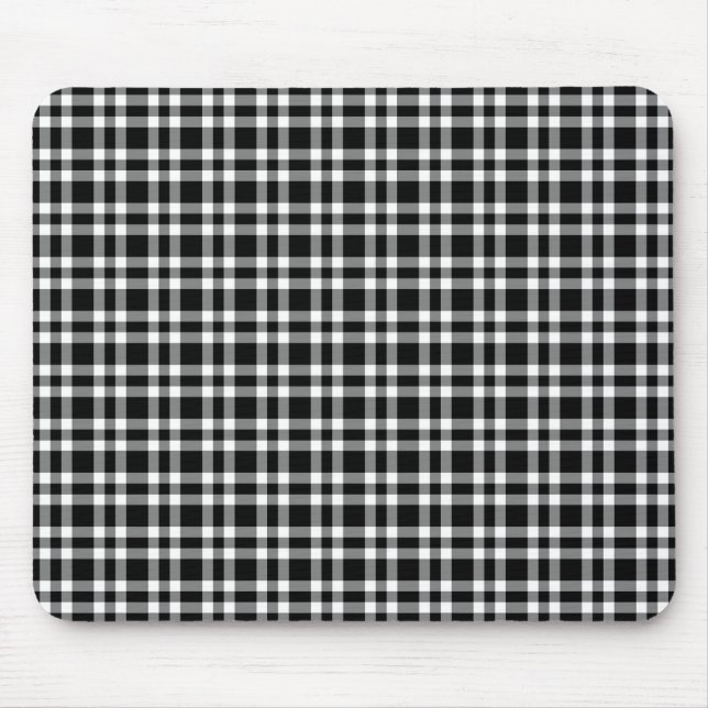 Mousepad Padrão Xadrez Preto Branco (Frente)