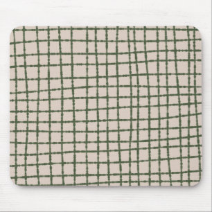 Mousepad Padrão Xadrez Verde e Cinza Moderno e Minimalista