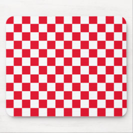 Mousepad Padrão xadrez vermelho e branco