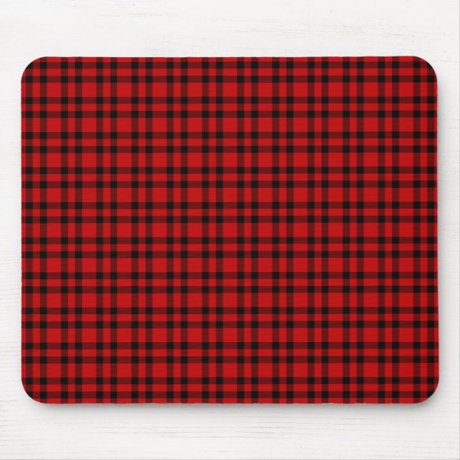 Mousepad Padrão Xadrez Vermelho Preto (Frente)