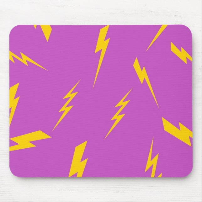 Mousepad Padrão Y2K de fundo roxo de raios (Frente)