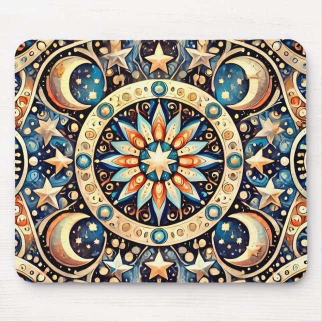 Mousepad ~ Padrão Zany das luas e estrelas ~ (Frente)