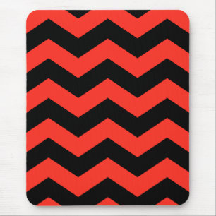 Mousepad Padrão Zigue-Zague Vermelho e Preto