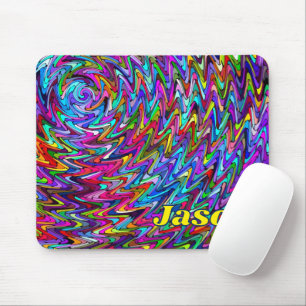 Mousepad Padrão Zigzag de cores giratórias