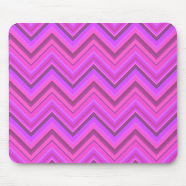 Mousepad Padrão zigzag de listras rosa (Frente)