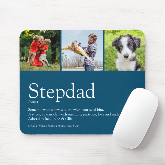 Mousepad Padrasto Definicao 3 Foto Divertida Azul (Com mouse)